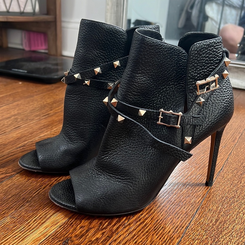 Valentino Peep Toe Booties